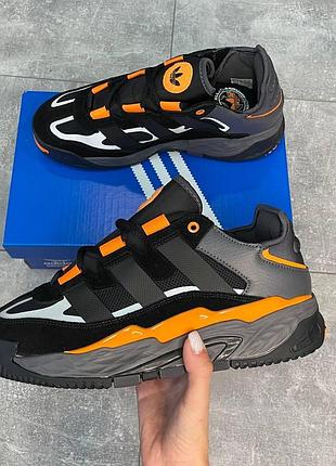 Кроси adidas niteball для чоловіків чорні шкіра зручні кеди адіки