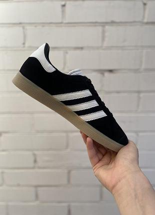 Мужские кроссовки adidas gazelle замша черные удобные кеды 44