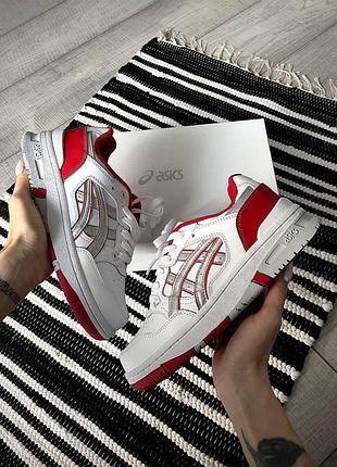 Кросівки asics ex89 білі-червоні для повсякденного використання, жіночі кросівки асікс