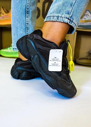 Женские кроссовки adidas yeezy 500 черные адидас изи, кроссы изики для женщин трендовые повседневные адидас 40