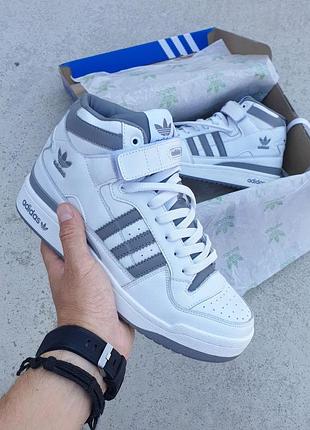 Мужские кроссовки adidas forum белые удобные легкие кеды 43