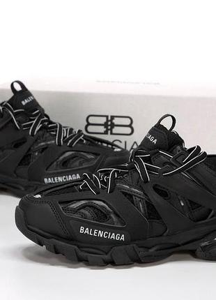 Кросівки balenciaga track 3.0 чорні брендові стильні для жінок якісні баленсіага трек