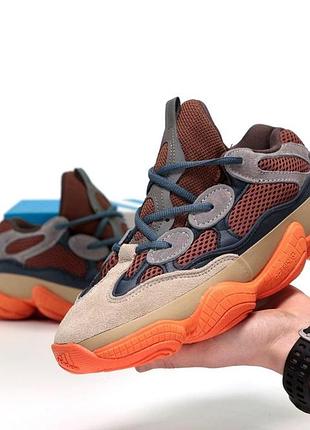 Чоловічі кросівки adidas yeezy 500 сірі легкі зручні витки 42