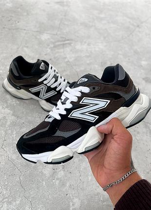 Женские кроссовки new balance 9060 black, черные стильные спортивные кроссы нью баланс 39