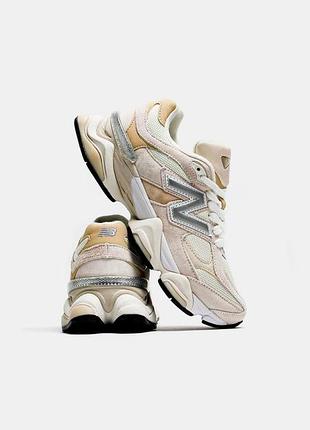 Кросівки new balance 9060 для жінок, стильна пара у бежевому відтінку