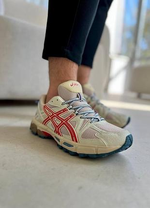 Кроссовки асикс gel-kahana 8 серые для мужчин удобные кожа ткань легкие 41