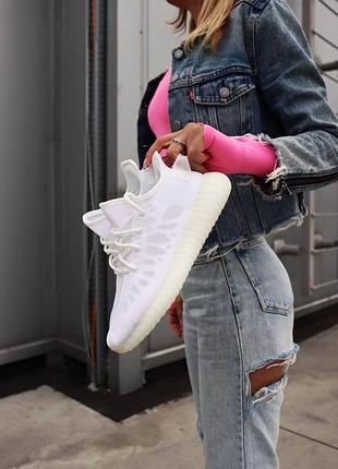 Жіночі adidas yeezy boost 350 білі кросівки для жінок легкі та модні 44