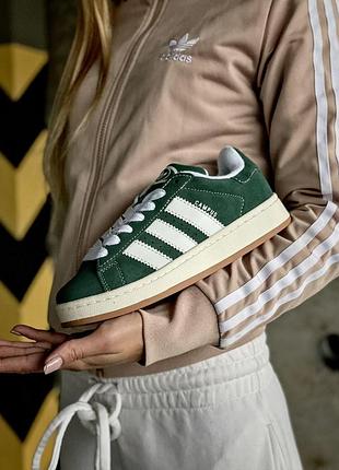 Adidas campus green/white жіночі кросівки зелені та білі для жінок 41