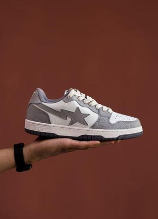 Чоловічі кросівки bape sk8 sta шкіра блакитні зручні кроси для чоловіків 39