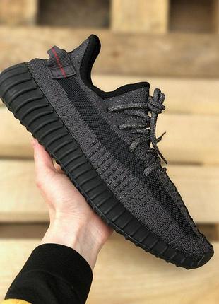 Кроси adidas yeezy boost 350 чорні тканинні легкі для жінок ізіки адідас