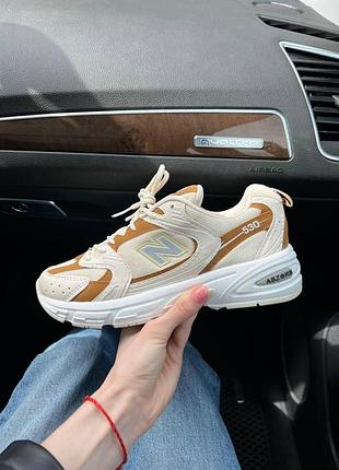 Женские кроссовки new balance 530 бежевые с сеткой для женщин стильные повседневные
