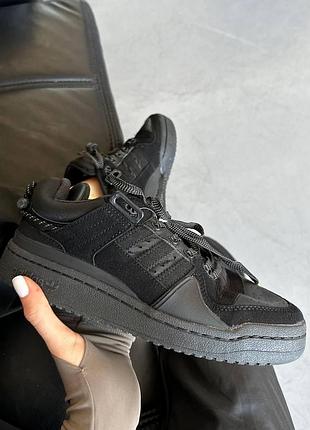 Жіночі кросівки adidas forum x bad bunny чорні замшеві для жінок модні адідас форум бед бані адіки 39