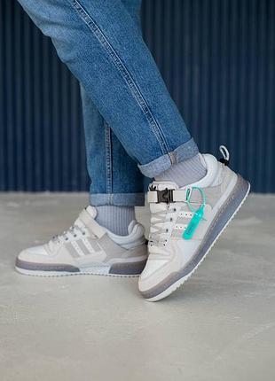 Мужские кроссовки adidas forum low x bad bunny для мужчин стильные удобные кроссы адидас форумы замша повседне 45