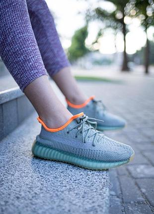 Кроссовки adidas yeezy boost 350 серые для женщин изики легкие тканевые адидас 38