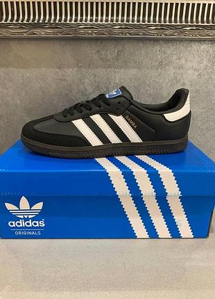 Мужские кроссовки adidas samba для мужчин замша черные удобные стильные повседневные