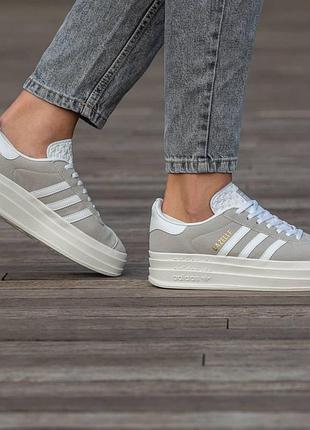 Женские кроссовки adidas gazelle bold platform замшевые демисизонные кеды 39