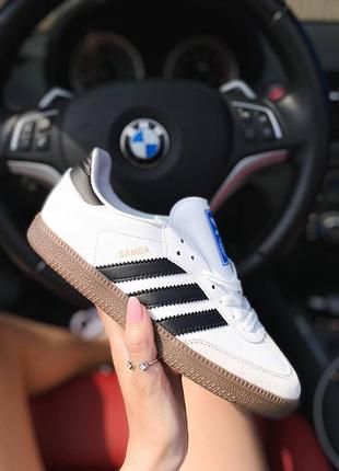 Жіночі білі кроси adidas samba, комфортні та міцні адідас самба для повсякденного носіння