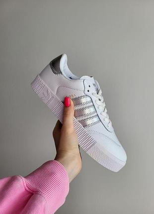 Зручні жіночі кеди adidas samba білі стильні та комфортні