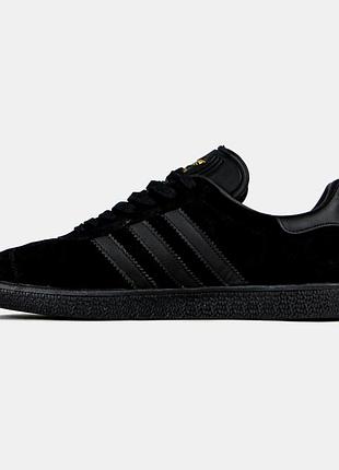 Кроссовки adidas gazelle для мужчин замша черные удобные адики