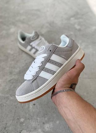 Жіночі кросівки сірі adidas campus grey замшеві адідас для жінок 46
