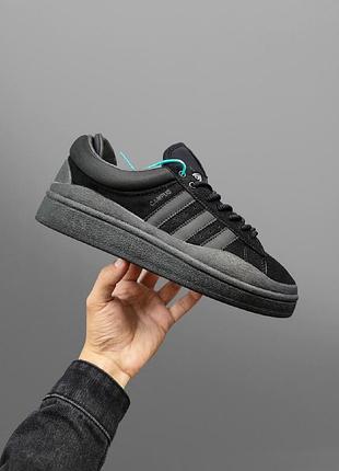 Кеды adidas campus x bad bunny black для мужчин удобные замша адики 37