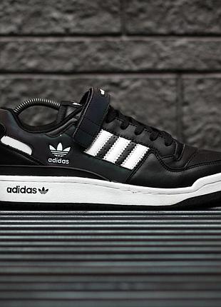 Мужские кроссовки adidas forum low кроссы адидас форум для мужчин замша кеды адики удобные черные 45