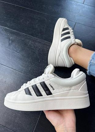 Жіночі кросівки adidas campus x bad bunny замшеві білі адідас кампус бед бані для жінок повсякденні модн 39
