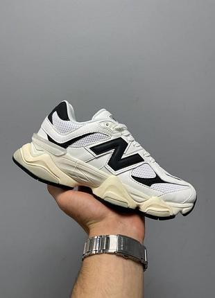 Белые женские кожаные кроссовки new balance 9060 нью беланс 37