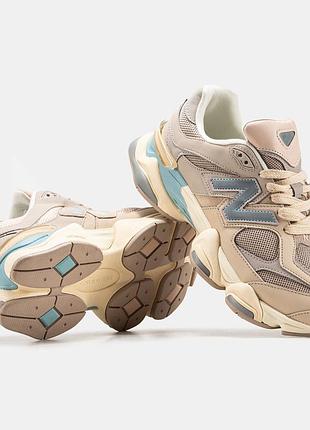 Женские кроссовки new balance 9060 cream pink, стильные бежевые кроссовки с розовыми акцентами 40