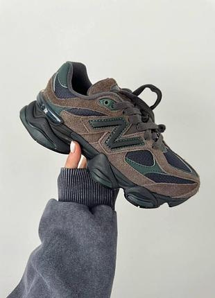 Женские замшевые кроссы new balance 9060, удобные и модные коричневые нью беланс кроссовки для женщин 40