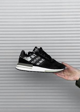 Мужские черные кроссовки adidas zx 750 удобные повседневные замшевые адики