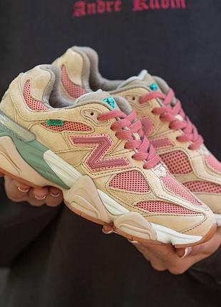 Женские кроссовки new balance 9060 pink, розовые спортивные кроссы с амортизацией 37