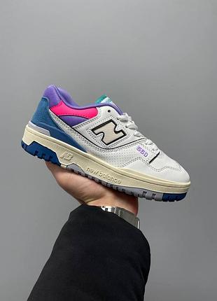 Женские кроссовки new balance 550 бело-серые для женщин стильные ньюбики повседневные 37