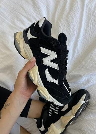 Черные женские кроссовки new balance 9060, спортивные модели new balance 37