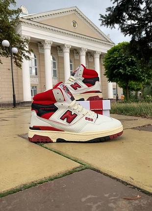 Мужские кроссовки new balance 650 кроссы нью беланс для мужчин удобные легкие ньюбики кожа белые