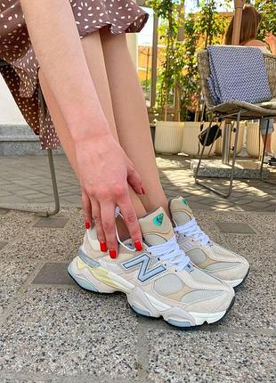 Кроссовки женские new balance 9060 бежевые, классическая модель для демисезона 39