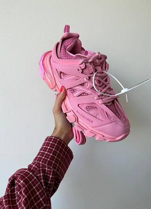 Женские кроссовки balenciaga track 3.0 брендовые качественные розовые баленсиага трек для женщин стильные 37
