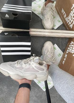 Чоловічі кросівки adidas yeezy 500 кроси адідас ізі для чоловіків адіки ізики білі тканинні зручні повсякденні стильні