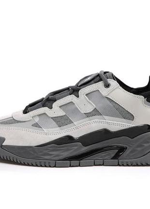 Кроссовки adidas niteball серые для мужчин удобные кеды адики кожа 42