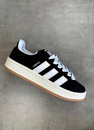 Мужские кроссовки adidas campus для мужчин кеды черные замша удобные повседневные стильные 44