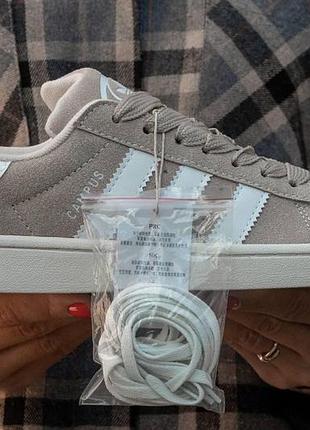 Мужские кроссовки adidas campus кроссы адидас кампус для мужчин серые замшевые повседневные стильные