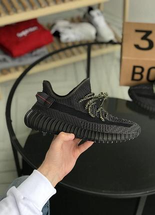 Мужские кроссовки adidas yeezy boost 350 кроссы адидас изи для мужчин адики изики удобные стильные черные 39