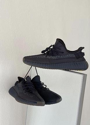 Чоловічі кросівки adidas yeezy boost кроси адідас ізі для чоловіків адіки зики легкі стильні чорні тканина
