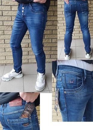 Джинсы демисезонные мужские коттоновые стрейчевые fangsida 34