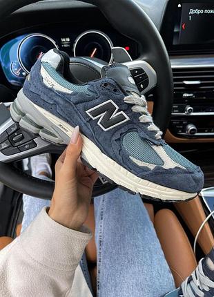 Мужские кроссовки new balance 2002r синие замшевые с отличной вентиляцией и долговечностью нью баланс 39