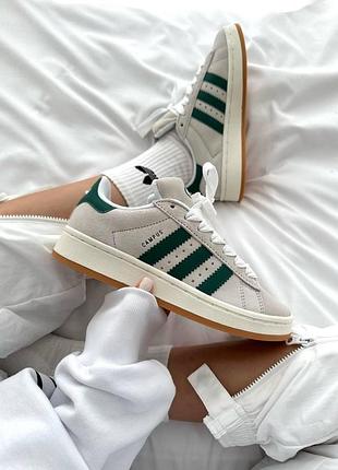 Замшеві сірі жіночі кросівки adidas campus 00s адідас кроси для жінок