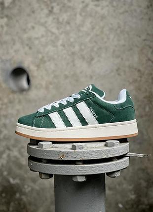 Мужские кроссовки adidas campus зеленые для мужчин кеды адики замша удобные стильные