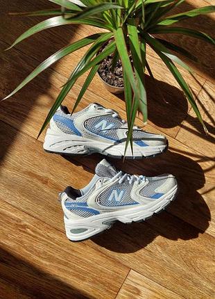 Женские кроссовки new balance 530 бело-серые с сеткой для женщин повседневные стильные 41