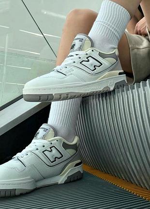 Кроссовки new balance 550 белые для женщин стильные ньюбики повседневные
