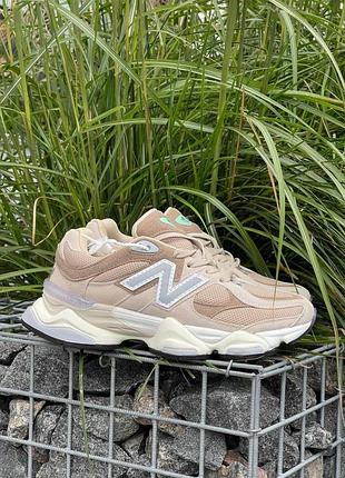 Кроссовки new balance 9060 beige женские, амортизирующие и стильные бежевые кроссы 38